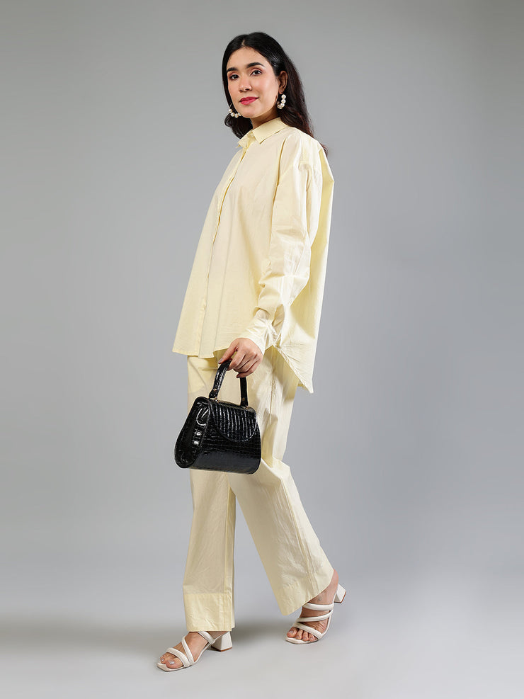 Lime Cotton Poplin Comfort Fit Coord Set